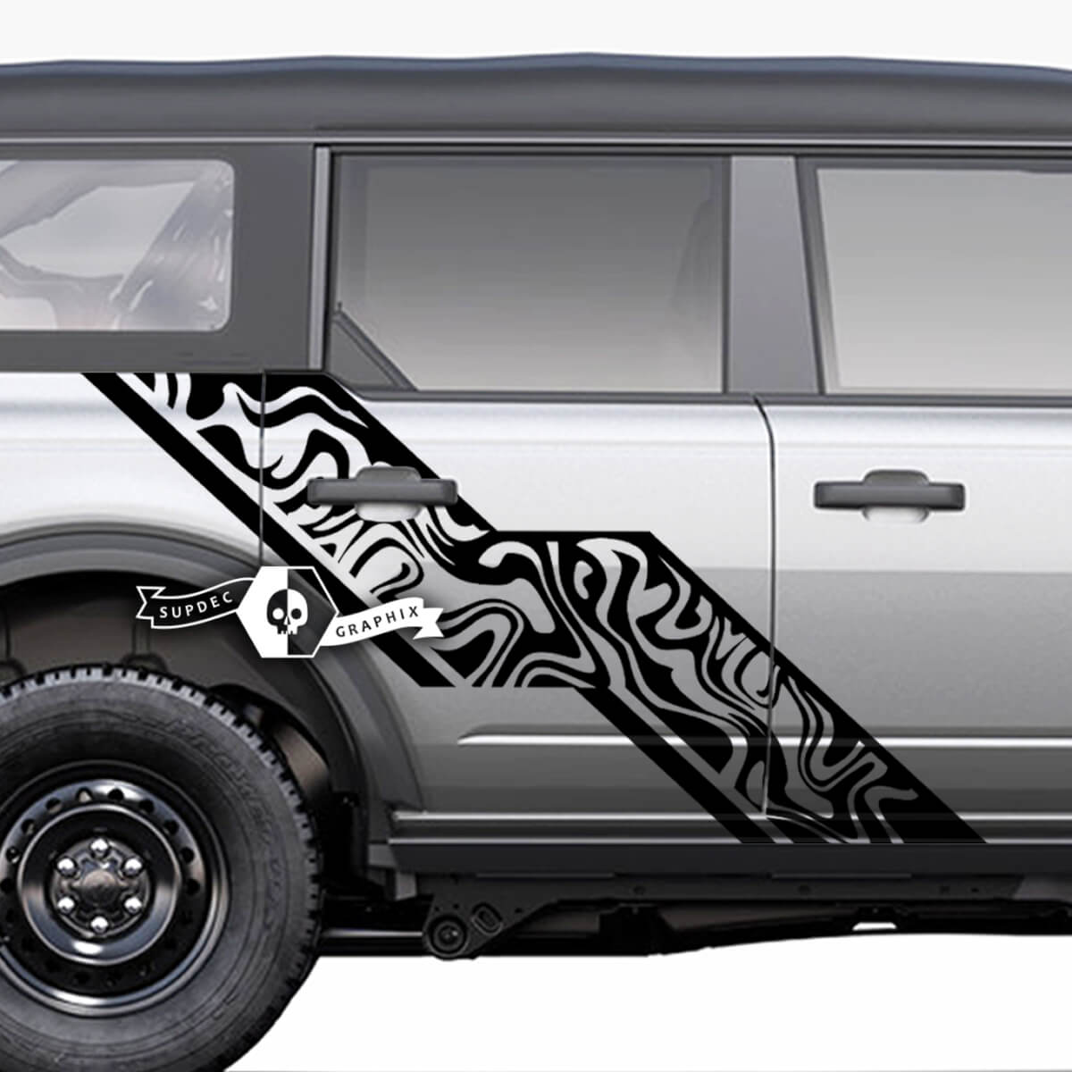 Par de pegatinas de pegatinas de salpicaduras de gráficos de puertas laterales para Ford Bronco 20212022 2023
