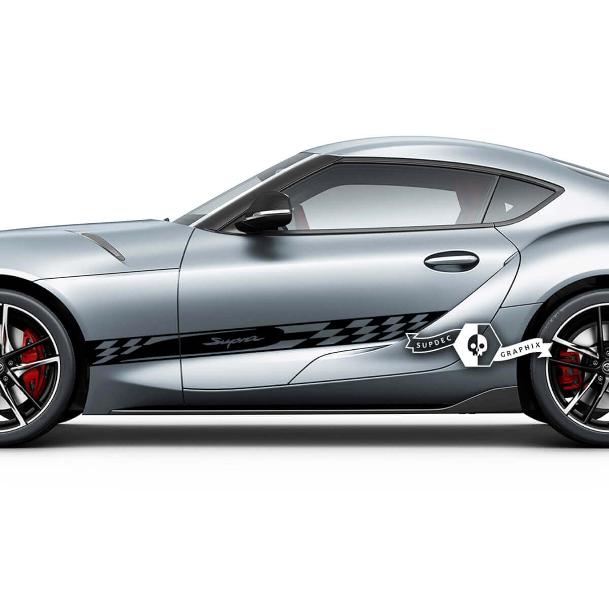 Toyota Supra MKV A90 A91 Rayas a Cuadros Laterales para Puertas Gráficos Calcomanías Pegatinas
