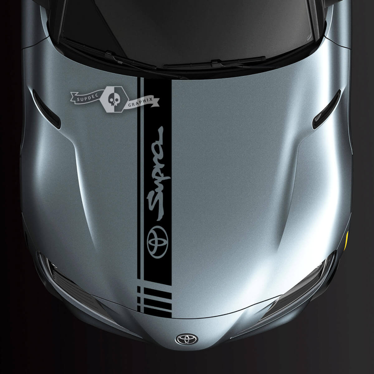 Toyota Supra MK V A90 A91 Hood Racing Stripe Graphics Calcomanía adhesiva
