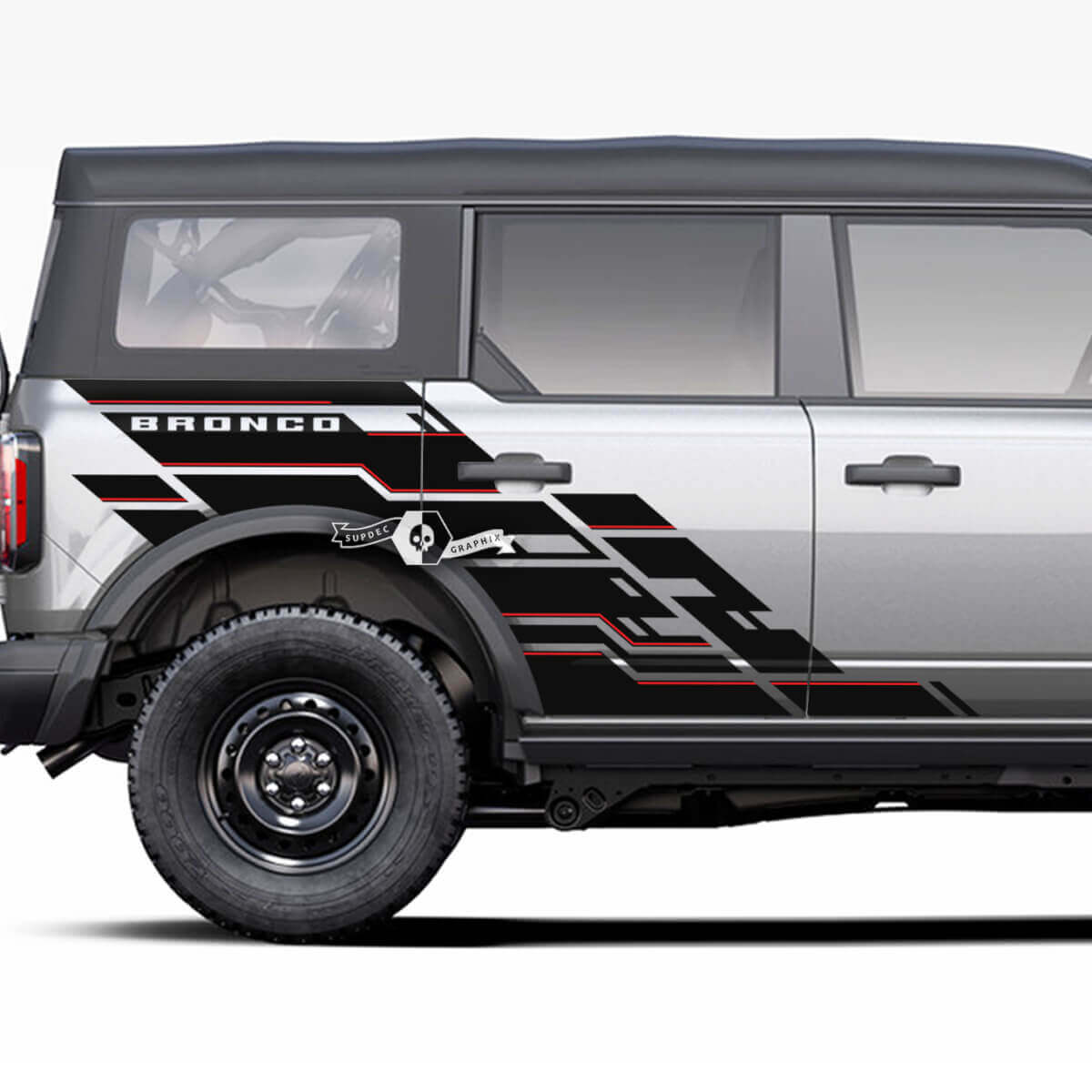 Calcomanías de Gráficos Geométricos Antisalpicaduras para Puerta Lateral y Guardabarros de Caja 3 para Musclecar horse