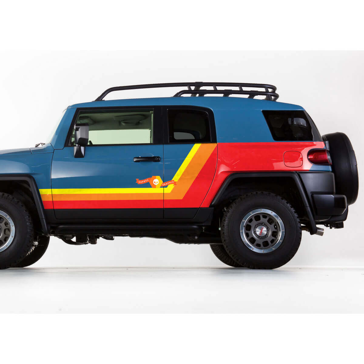 Juego de pegatinas de vinilo con rayas vintage para puertas laterales para Toyota FJ Cruiser