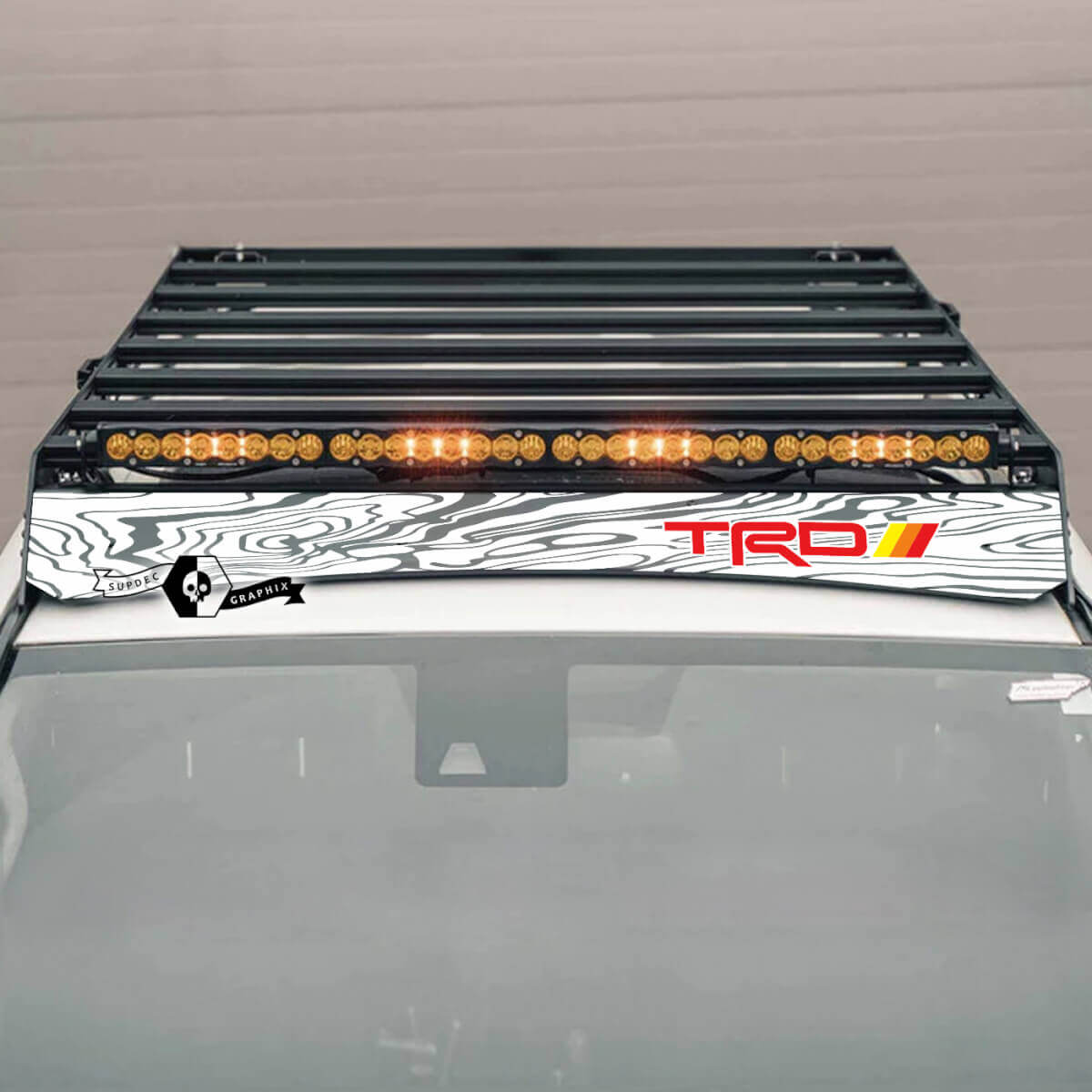 Calcomanía de vinilo para portaequipajes de techo estilo topográfico TRD para Toyota 4Runner 2014-2023