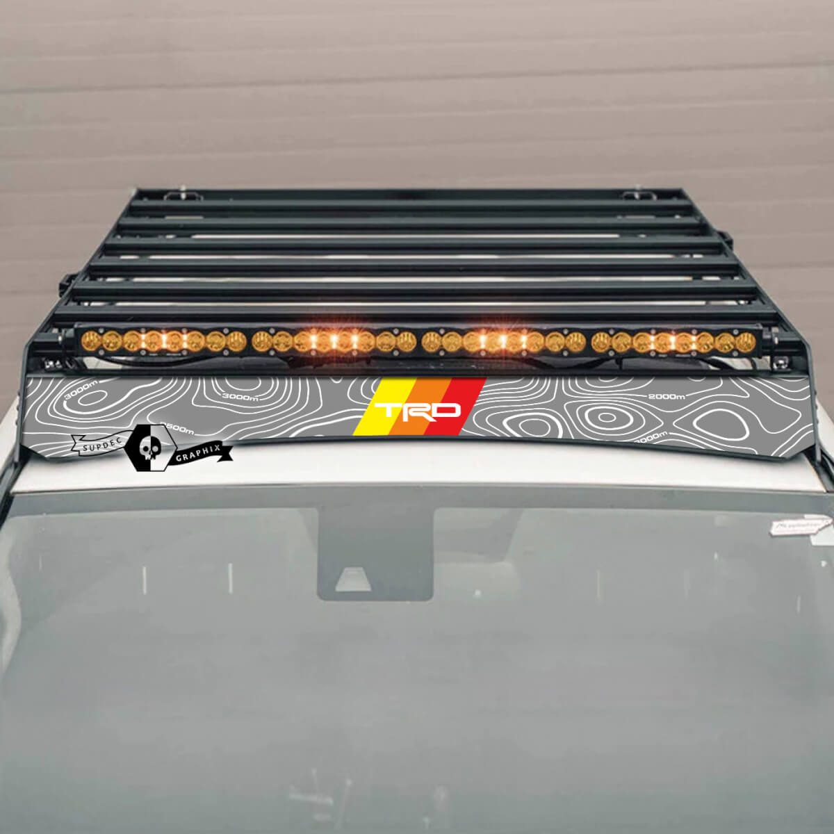4Runner 2014 -- 2023+ adhesivo de mapa topográfico para portaequipajes de techo para Toyota TRD 4Runner

