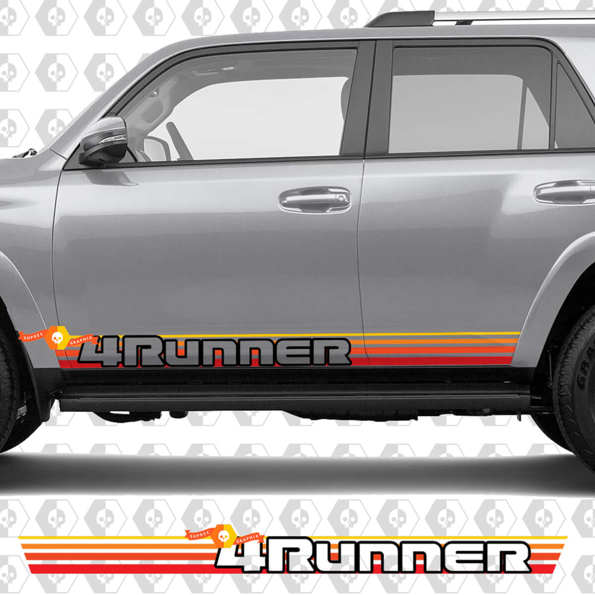 Calcomanía de Vinilo para Paneles Laterales con Rayas Estilo Vintage para Toyota 4Runner