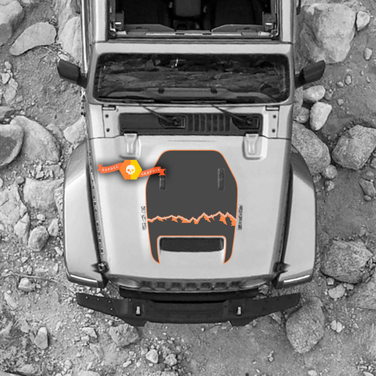 Capó para 2021 2022 2023 Jeep 1941 edición Wrangler Rubicon pegatina gráficos vinilo SupDec diseño
