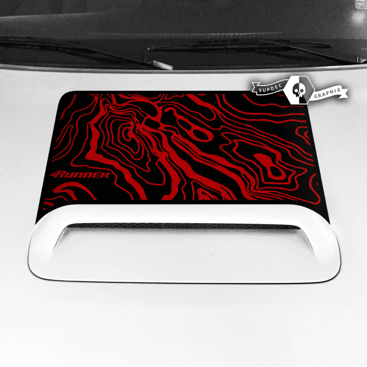 Toyota 4runner TRD Hood Scoop Pegatina Calcomanía Gráfico Mapa Topográfico Líneas 2 Colores 2020 2021 2022 2023

