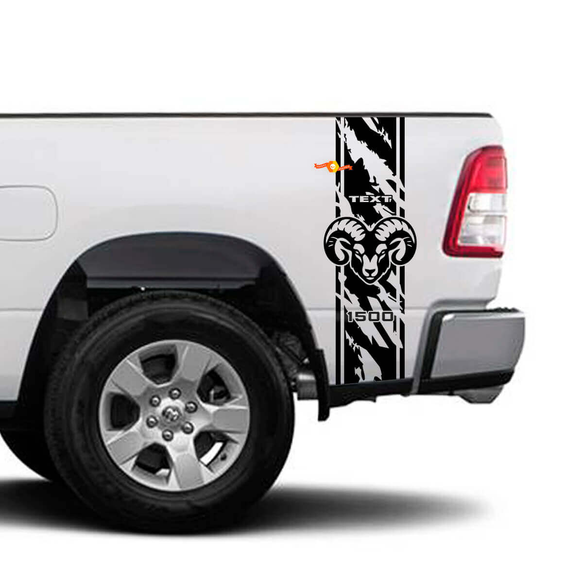 Vinilo adhesivo estilo desgastado con franja Hemi para la cabecera de Dodge Ram 1500