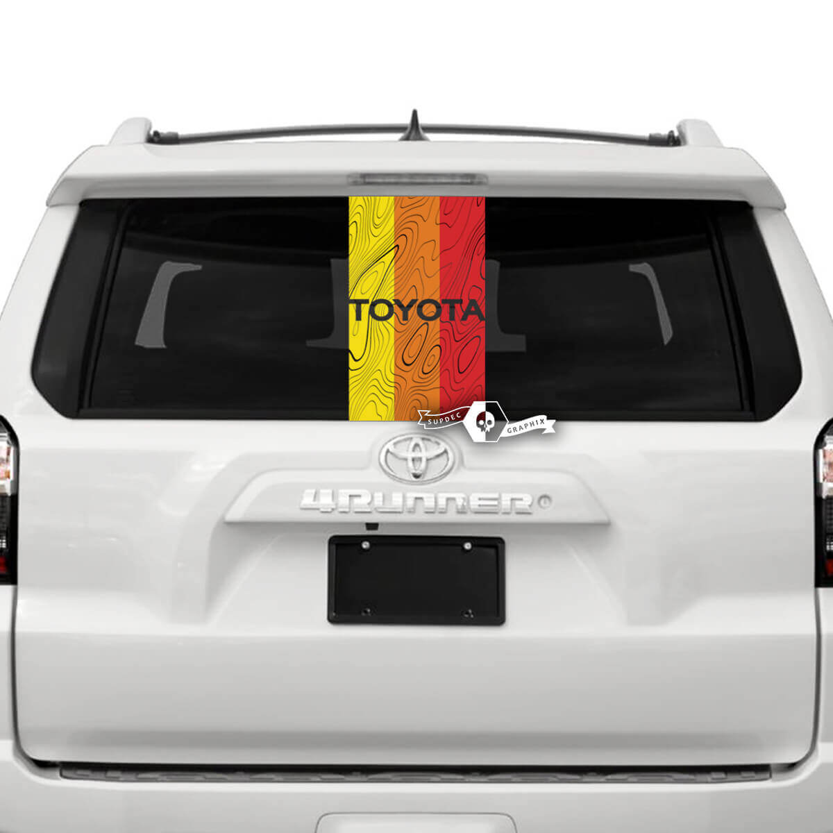 Toyota parabrisas ventana trasera puesta de sol tricolor vinilo Logo calcomanías pegatinas para Toyo
