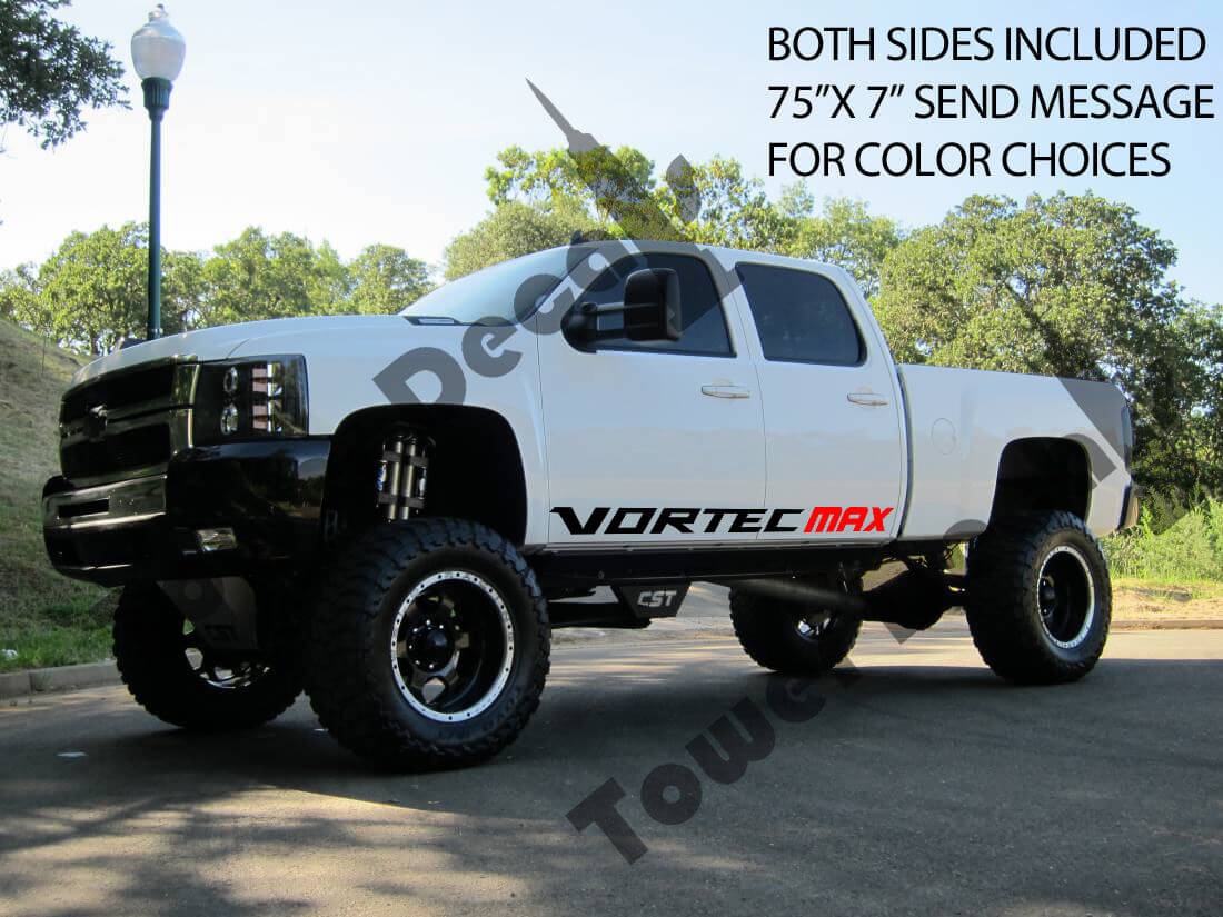 Kit de calcomanías de vinilo para puertas laterales Vortec Max para Chevy Silverado GMC Sierra
