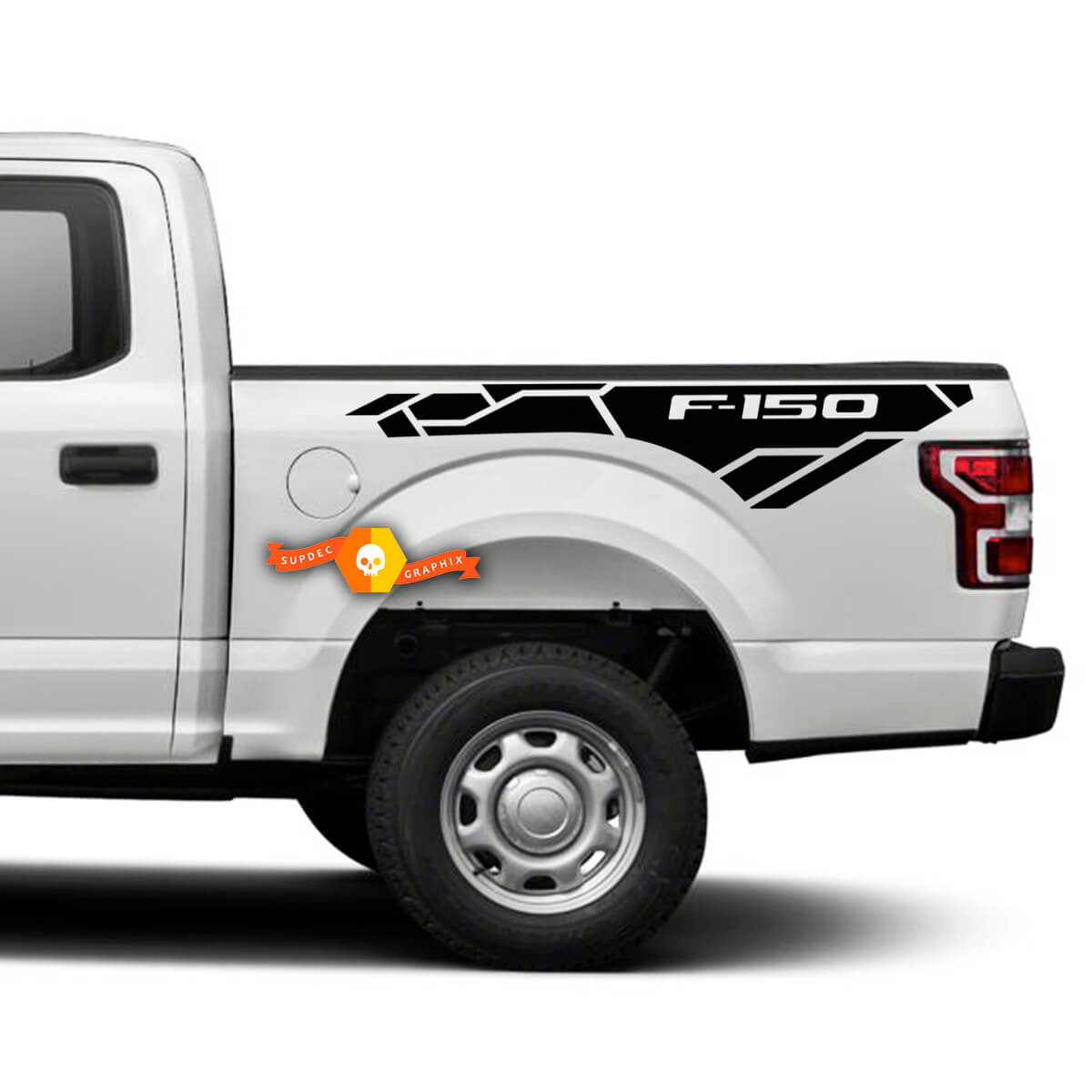 Par de calcomanías de cama con rayas laterales, calcomanías gráficas de vinilo para Ford F150 F-150

