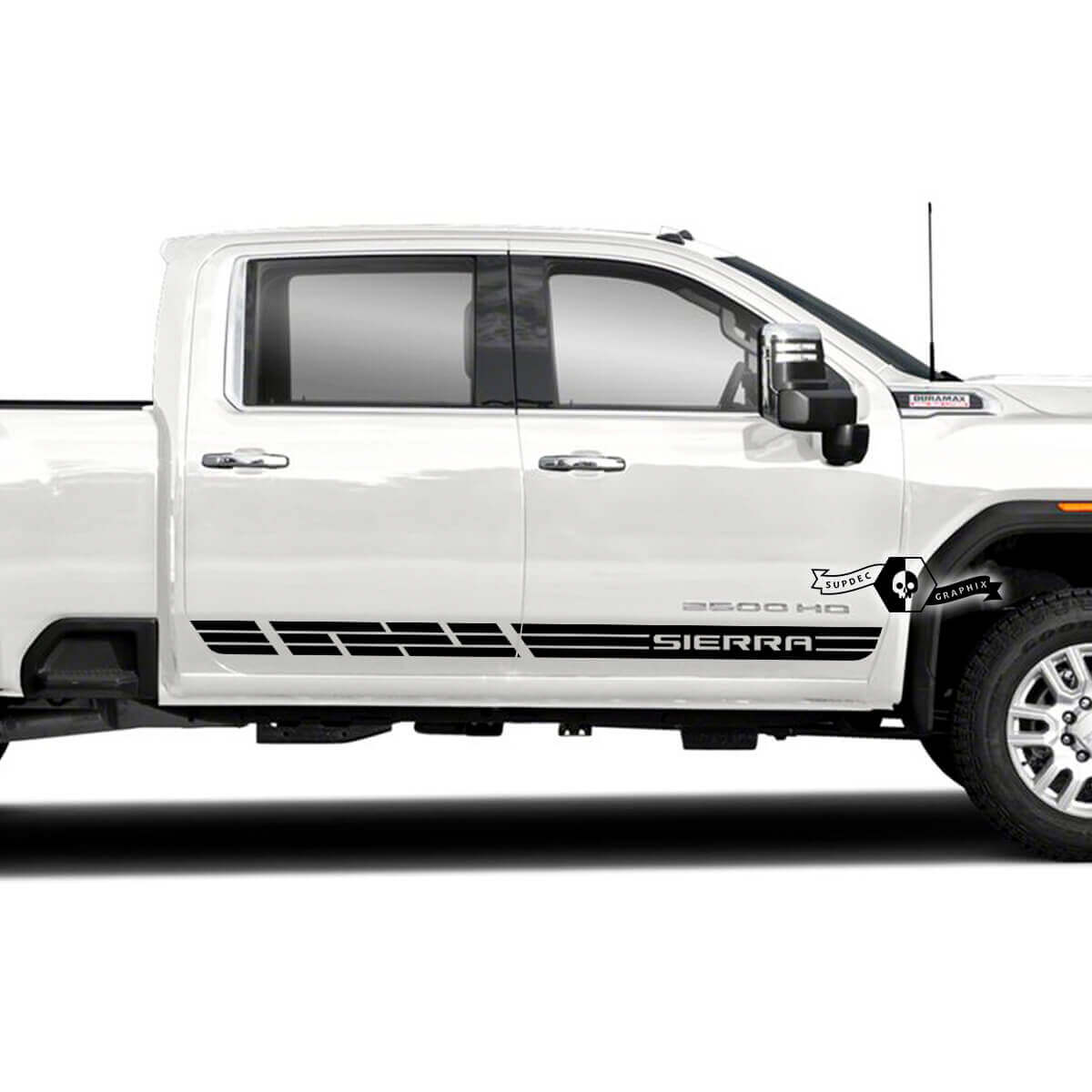 Kit de calcomanías de vinilo con letras Sierra para franja lateral de puerta para GMC Sierra 2500HD 2022
