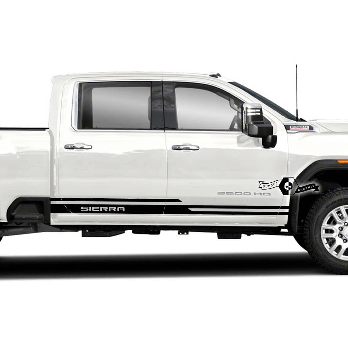 Kit de Calcomanías de Vinilo con Letras y Rayas Laterales para GMC Sierra 2500HD