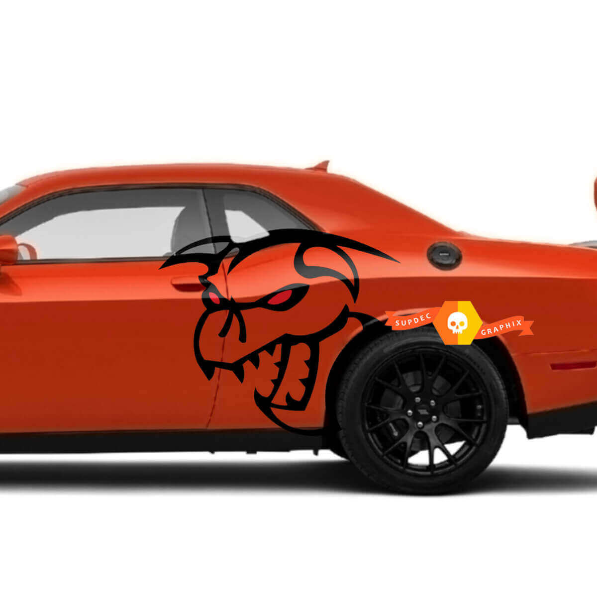 Kit de vinilos de aletas estilo Hellcat Demon para Dodge Challenger Charger
