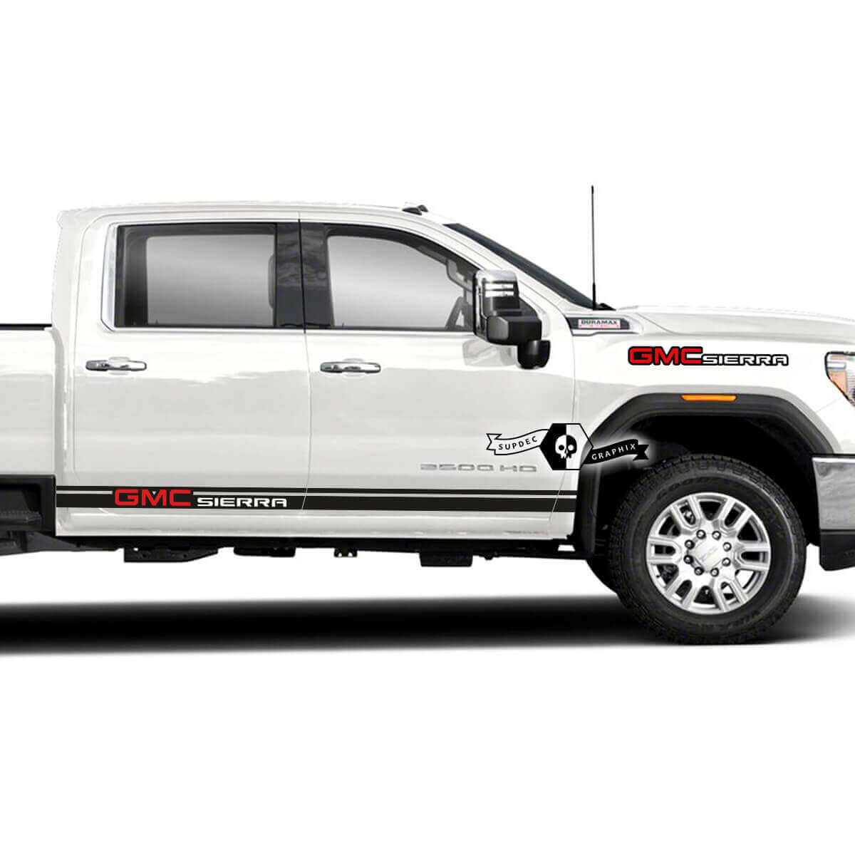 Kit de Calcomanías de Vinilo de Letras Sierra y Franjas Laterales para GMC Sierra 2500HD 2022
