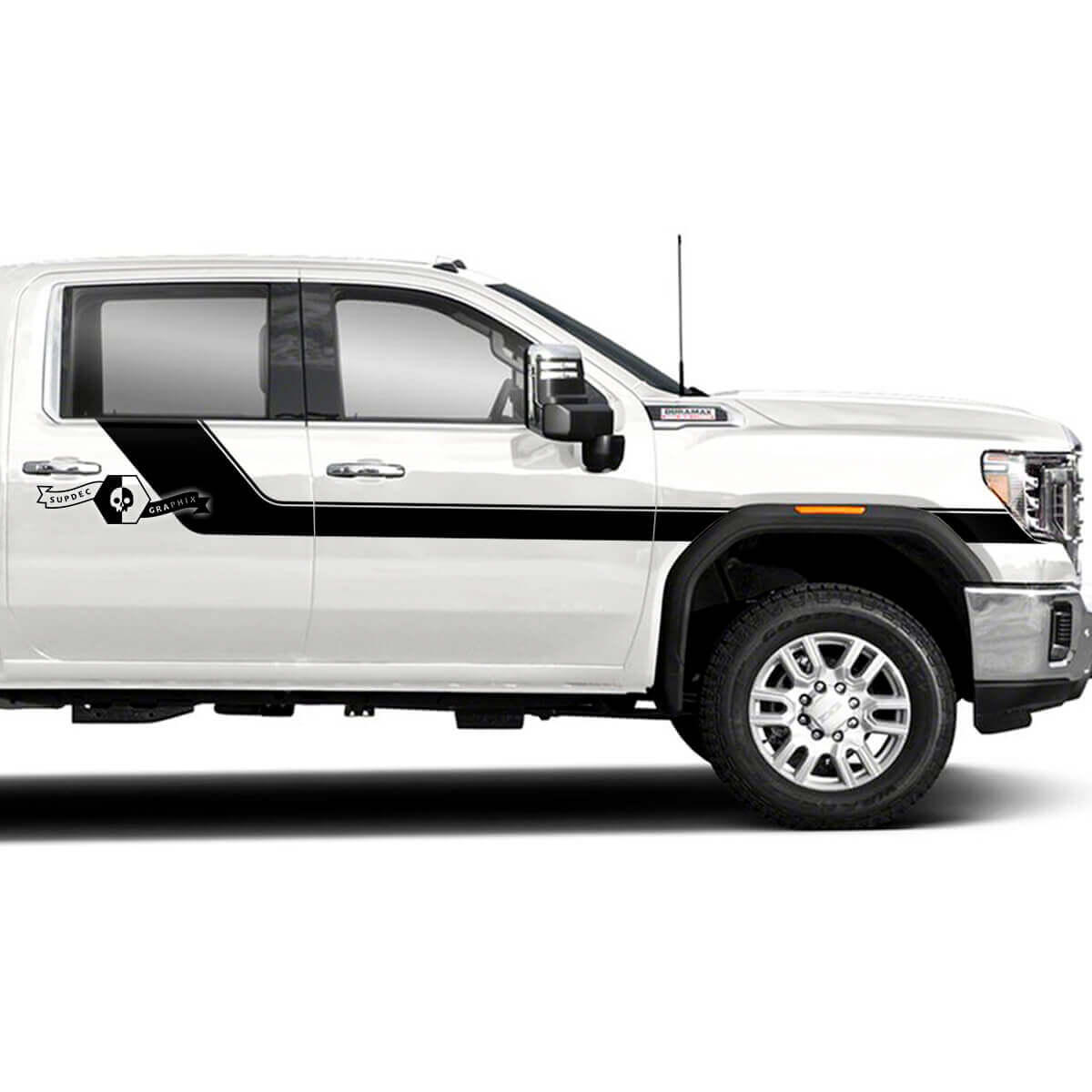 Kit de calcomanías de vinilo de franjas laterales de acento para GMC Sierra 2500HD 2022