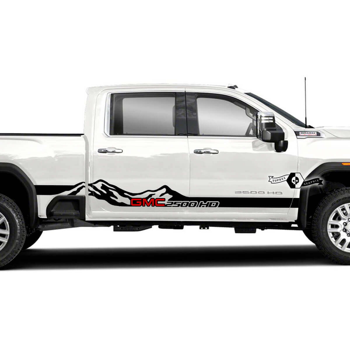 Combinar GMC Sierra 2500HD 2022 LOGO LOGO PUERTAS DE MONTAÑA DE LA MONTAJA DE LA CONDICIÓN VINIL SETACTER Decal para GMC Sierra Panel Graphics 2 Colors
