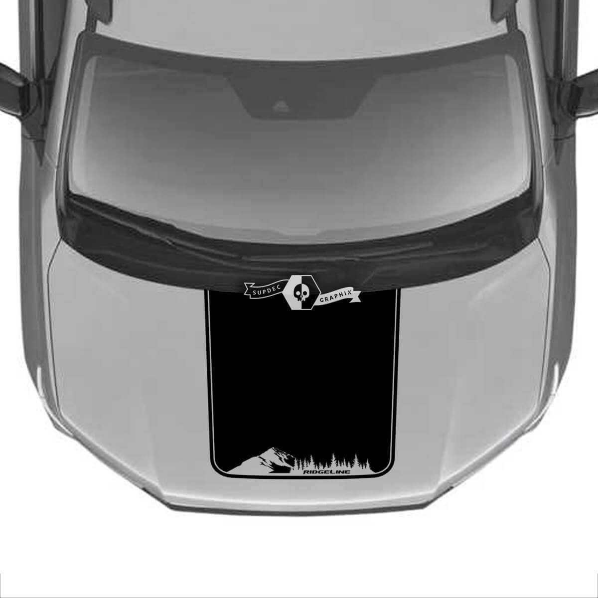 Capó Honda Ridgeline Stripe 2020 2021 2022 2023 Trim Mountains Forest Center vinilo calcomanía pegatinas gráficos SupDec diseño
