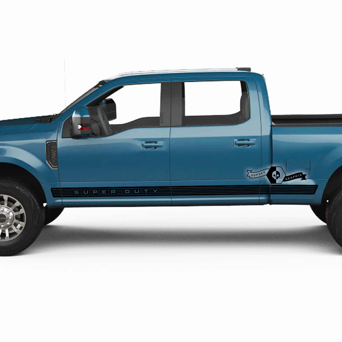 Par Musclecar Super Duty 2023 Rocker Panel Lines Logo Cuerpo Puertas Calcomanías Pegatinas laterales Gráficos Rayas de vinilo
