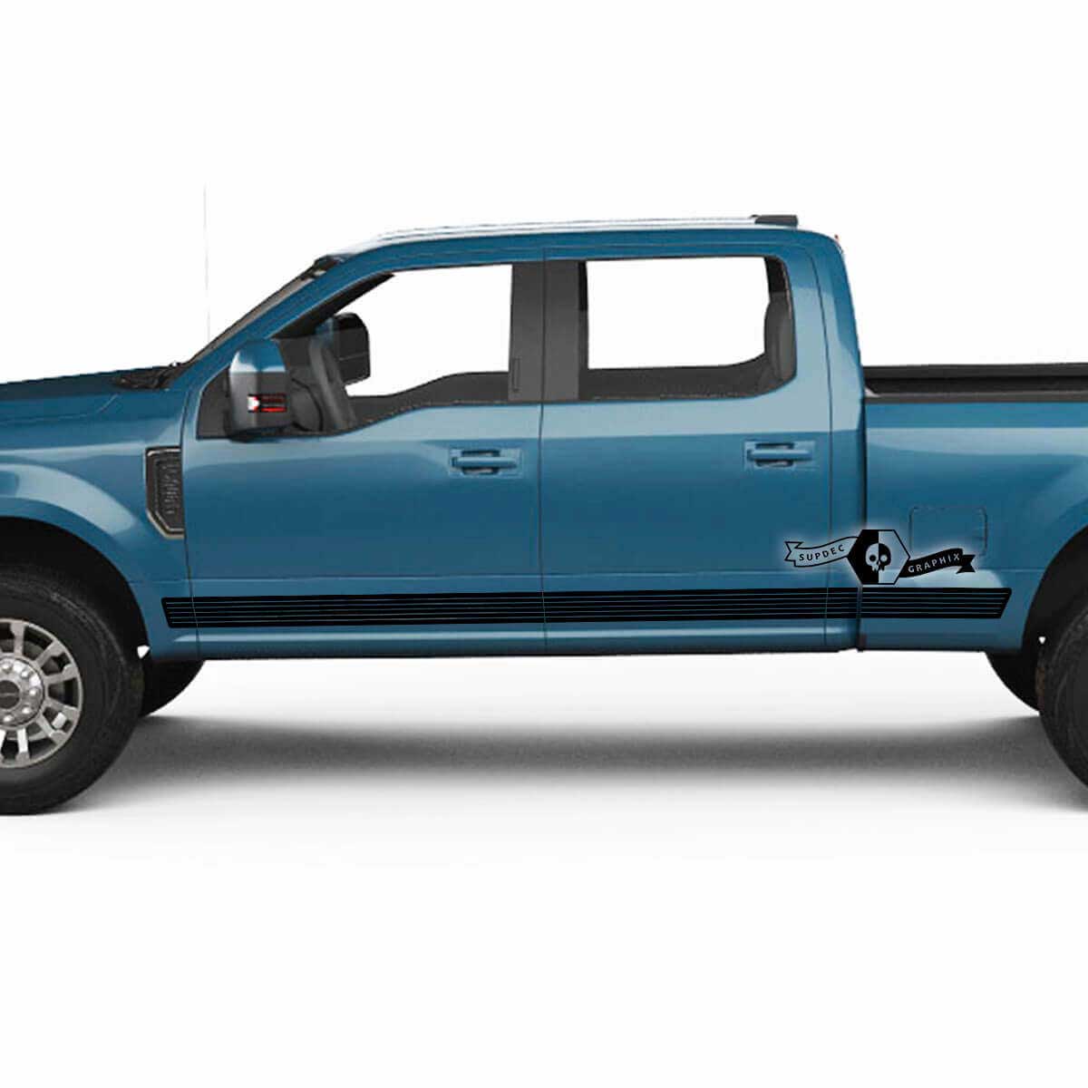 Par Musclecar Super Duty 2023 Rocker Panel Lines Logo Cuerpo Puertas Calcomanías Pegatinas laterales Gráficos Rayas de vinilo
