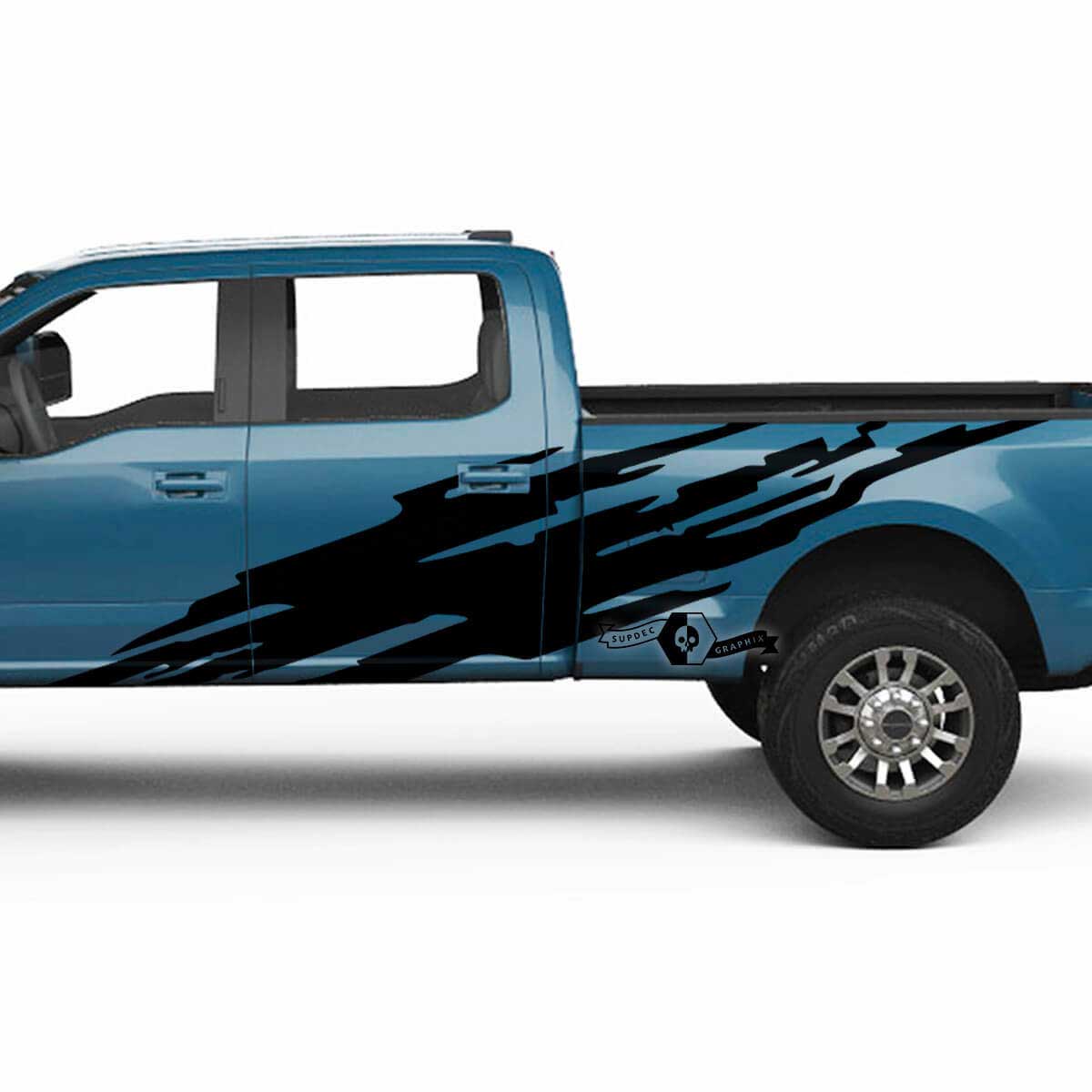 Par Musclecar Super Duty 2023 Cuerpo Puertas Cama Mud Splash Calcomanías Pegatinas laterales Gráficos Vinilo
