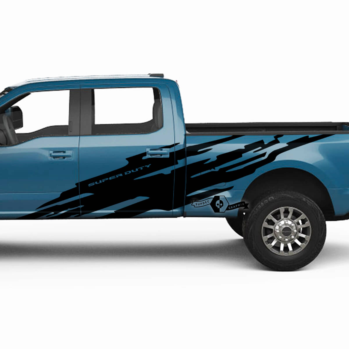 Par Ford Super Duty 2023 Cuerpo Puertas Cama Mud Splash Calcomanías Pegatinas laterales Gráficos Vinilo
