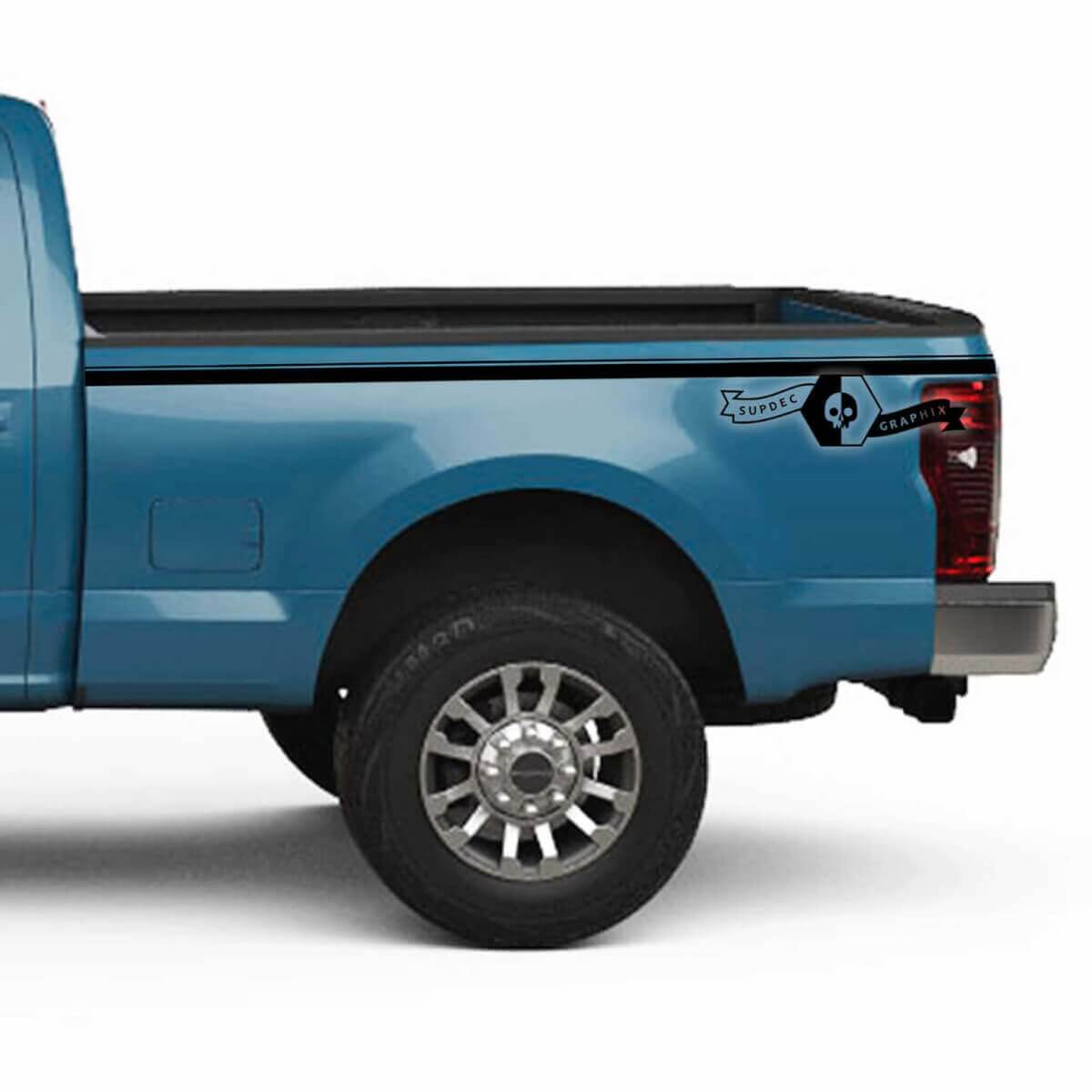 Calcomanías de vinilo de franjas rectas para el lateral trasero de Muscle Car Super Duty