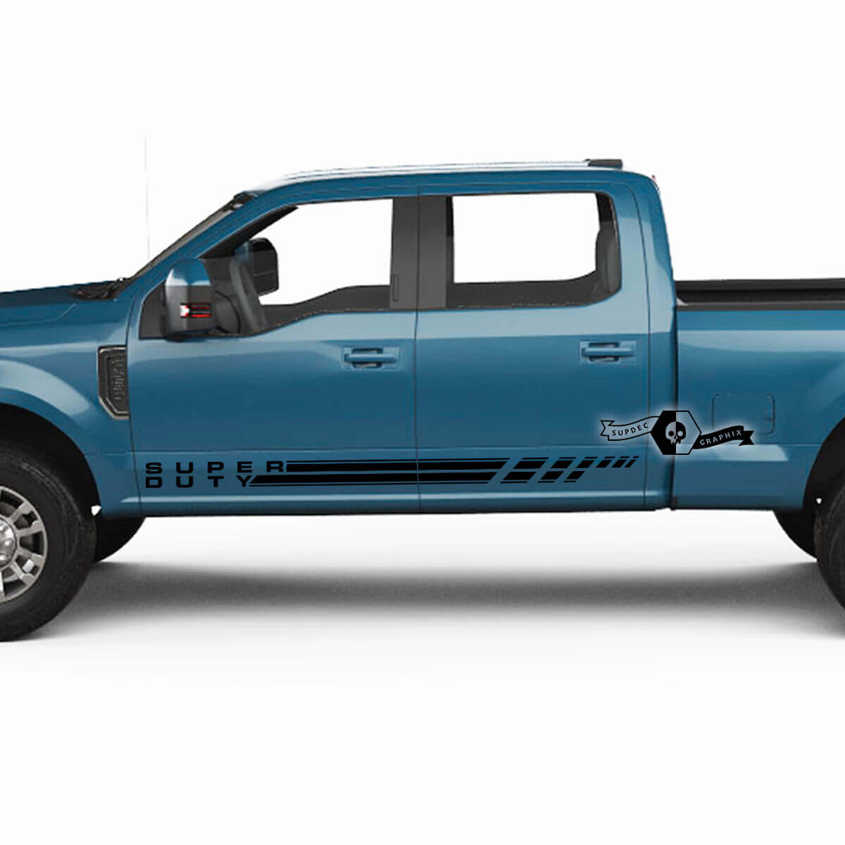 Par Ford Super Duty 2023 Rocker Panel Stripes Body Doors Calcomanías Pegatinas laterales Gráficos Vinilo
