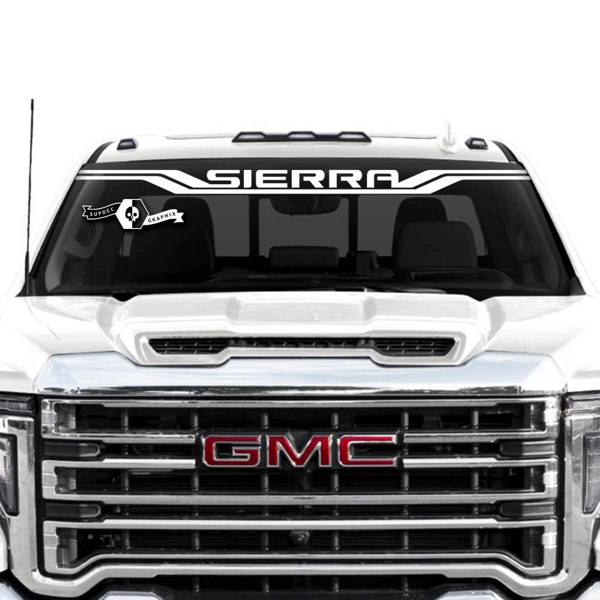 Calcomanía adhesiva de vinilo con logotipo de GMC Sierra 2500HD para parabrisas para gráficos GMC Sierra
