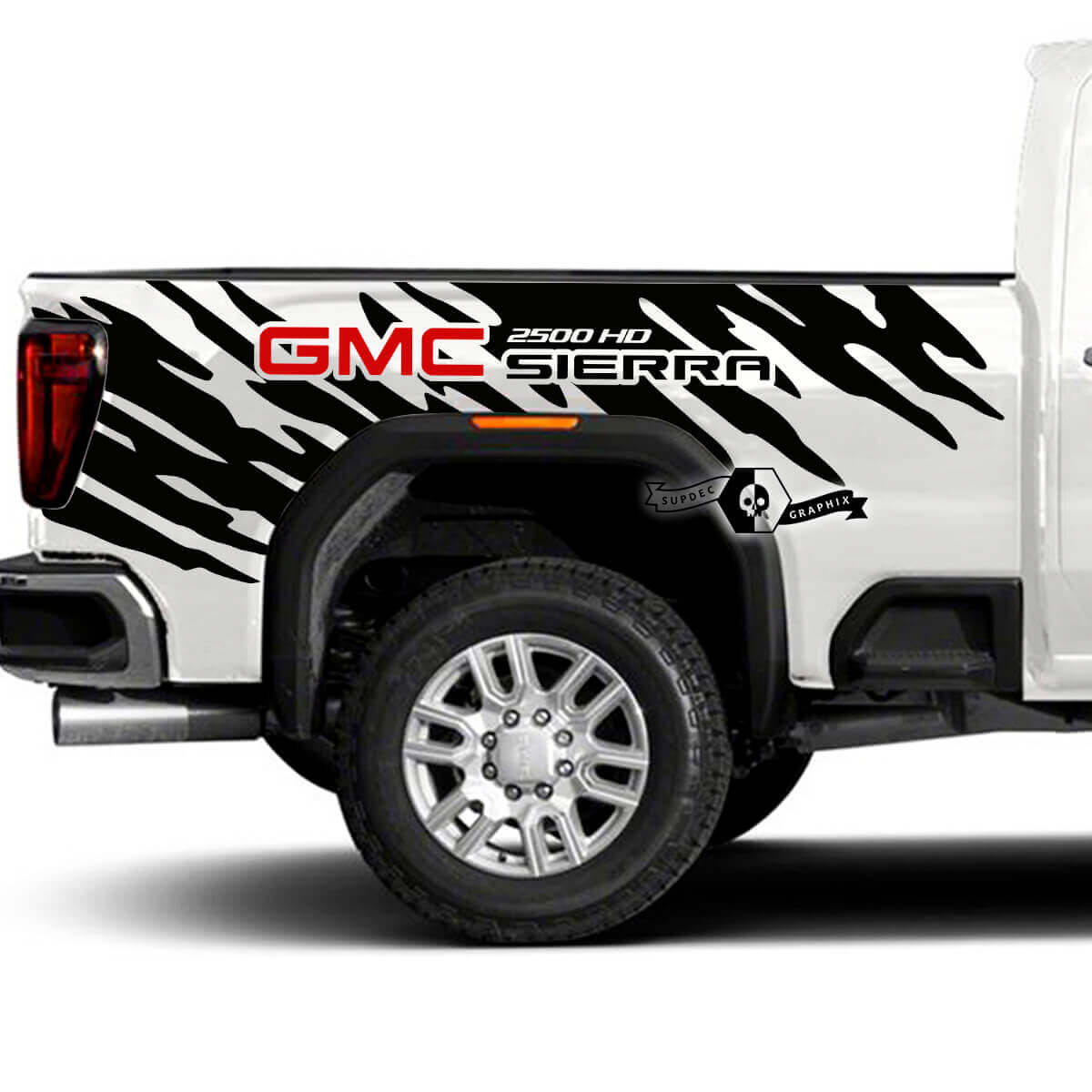 Juego de vinilos laterales traseros Splash de barro para GMC Sierra 2500HD 2022-23
