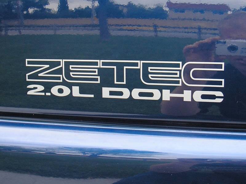 Set de calcomanías laterales de vinilo Zetec 2.0L DOHC para Musclecar Escort ZX2 1997-2002