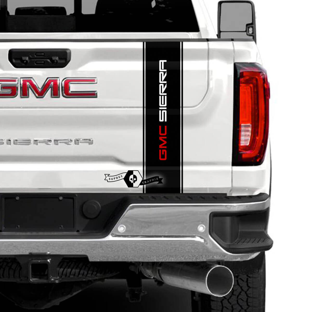 Calcomanía de vinilo con franja de portón trasero de marca para GMC Sierra 2500HD 2022-2023