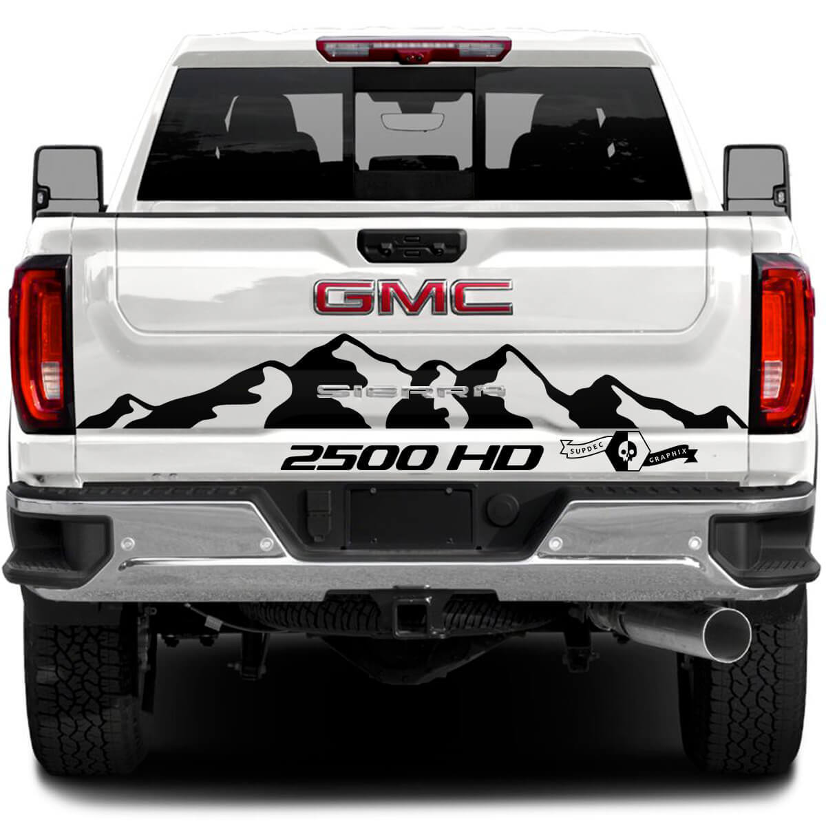Calcomanía de vinilo estilo montaña para portón trasero 2500 HD para GMC Sierra 2500HD 2022-2023