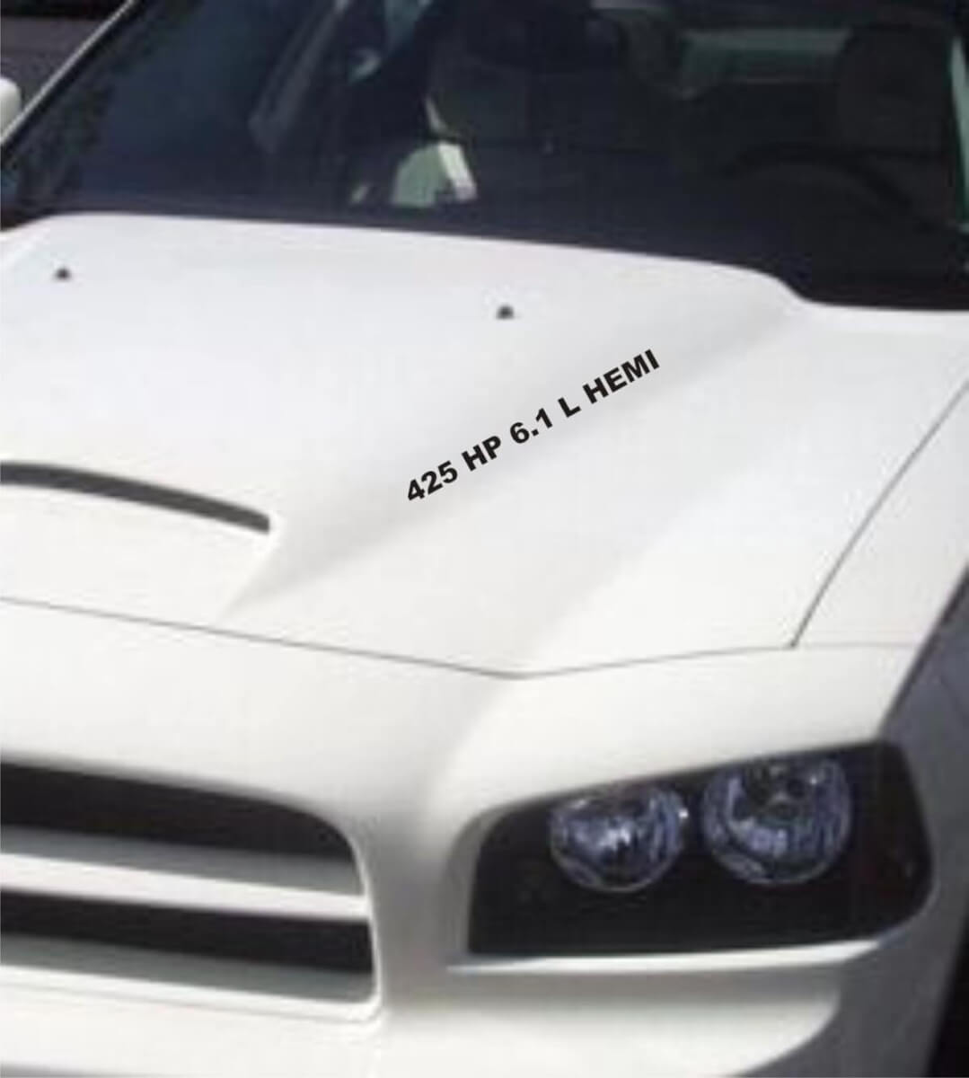 Calcomanías de vinilo con letras para capó 425HP 6.1L HEMI para Dodge Charger Challenger Ram SRT8