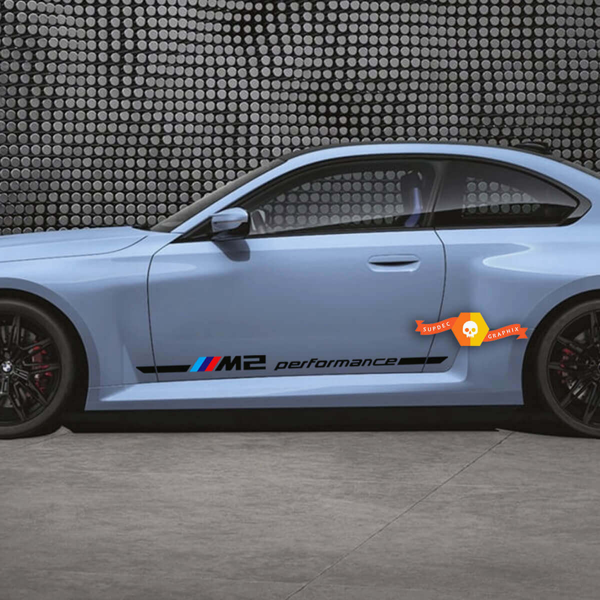 2x 2023 BMW M2 G87 M Performance Stripes pegatina de vinilo
