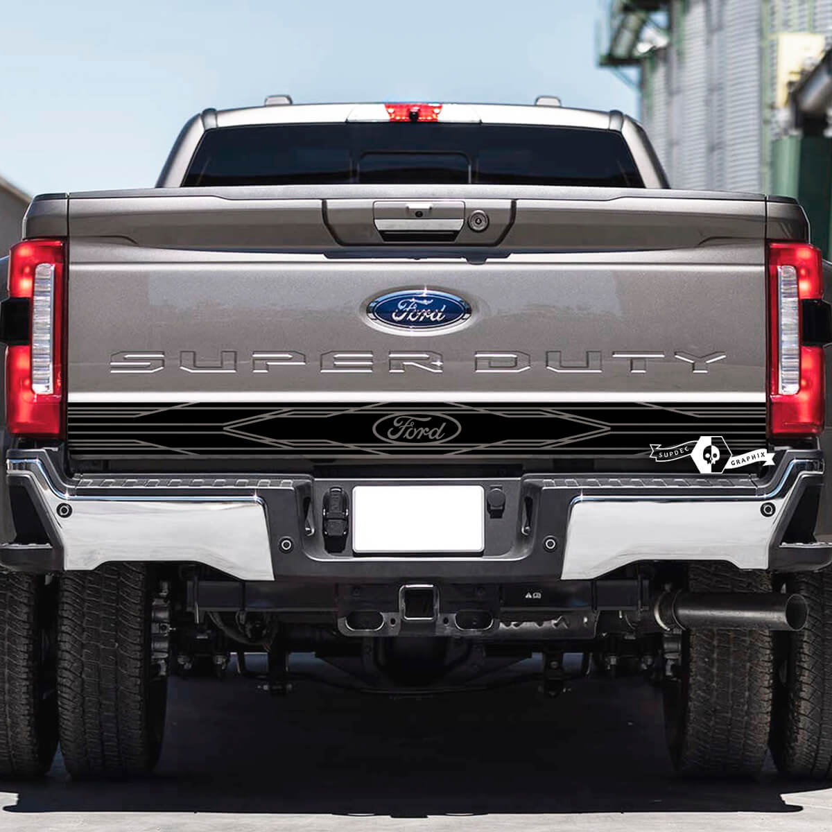 Portón trasero Ford Super Duty 2023 línea calcomanías de vinilo pegatinas gráficos
