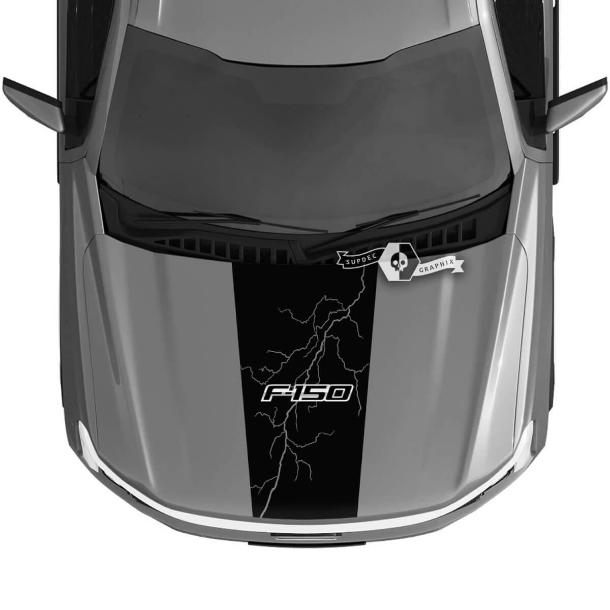 Capó Ford F-150 Lightning 2022 2023 Blackout Chrome Calcomanías Pegatinas Gráficos Vinilo
