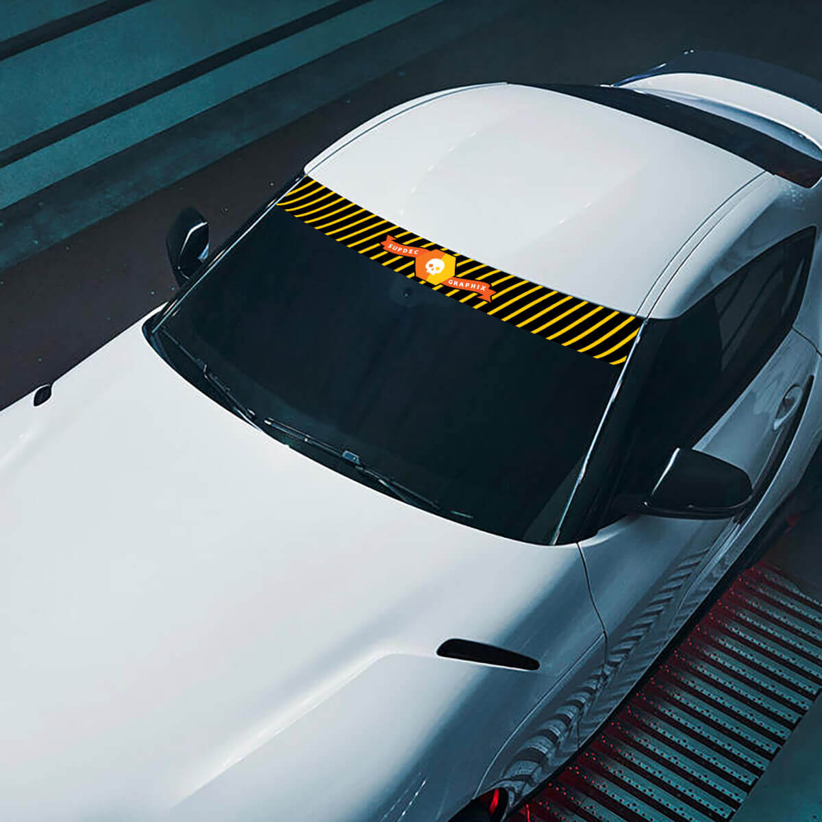 Logotipo de la marca del parabrisas SupDec Graphix Calcomanías Pegatinas Gráficos Vinilo
