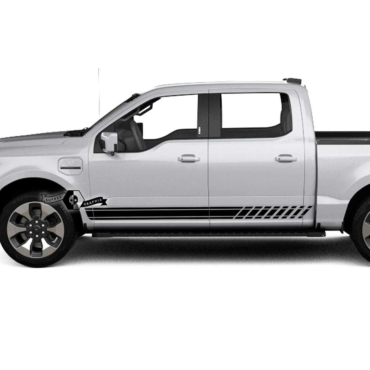 Par Musclecar truck Lightning 2022 2023 Rocker Panel Lines Stripes Body Doors Calcomanías Pegatinas laterales Gráficos Vinilo
