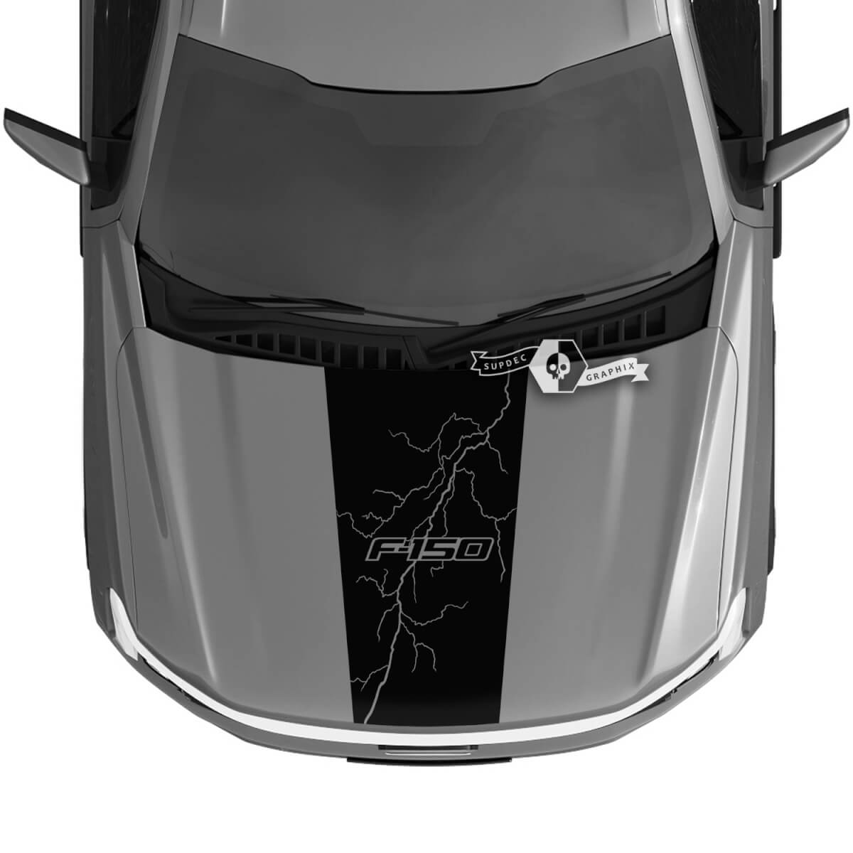Hood Ford F-150 Lightning 2022 2023 Blackout Lightning Calcomanías Pegatinas Gráficos Vinilo Nomo
