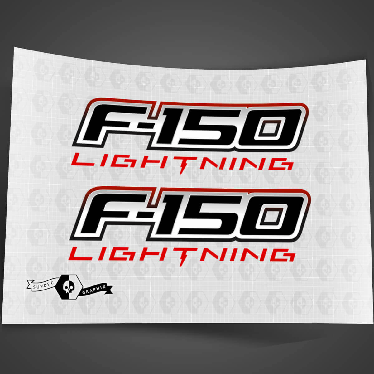 Pegatinas de vinilo de logotipos de puertas para Ford F-150 Lightning 2022 2023 de Supdec Design
