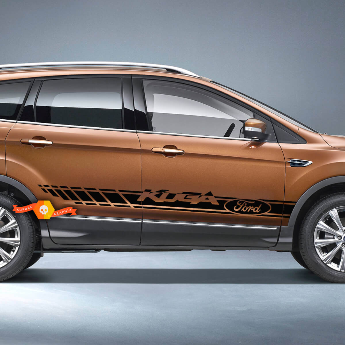 Par Ford Side Stripe Body Doors Calcomanía Vinilo Gráficos Pegatina Ford Kuga
