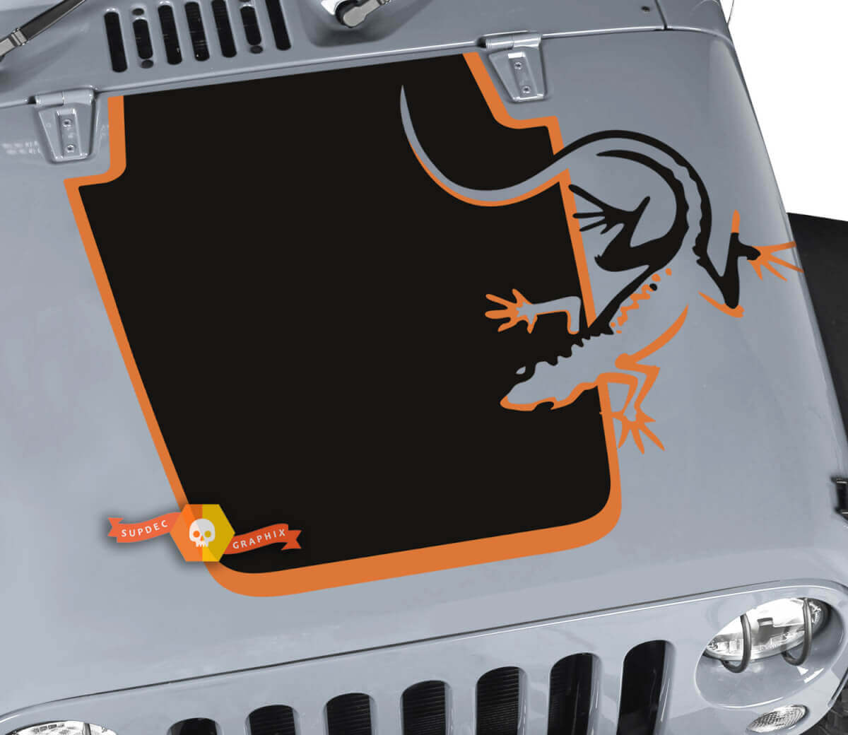 Hood Jeep RUBICON Wrangler Gecko lagarto vinilo calcomanía pegatina gráficos 2 colores
