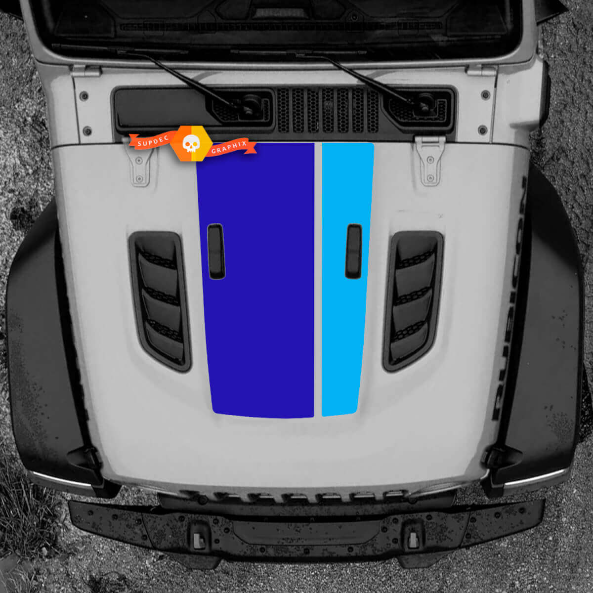 Calcomanía Vinilo Capó Gráficos STD BASE para Jeep Wrangler Rubicon