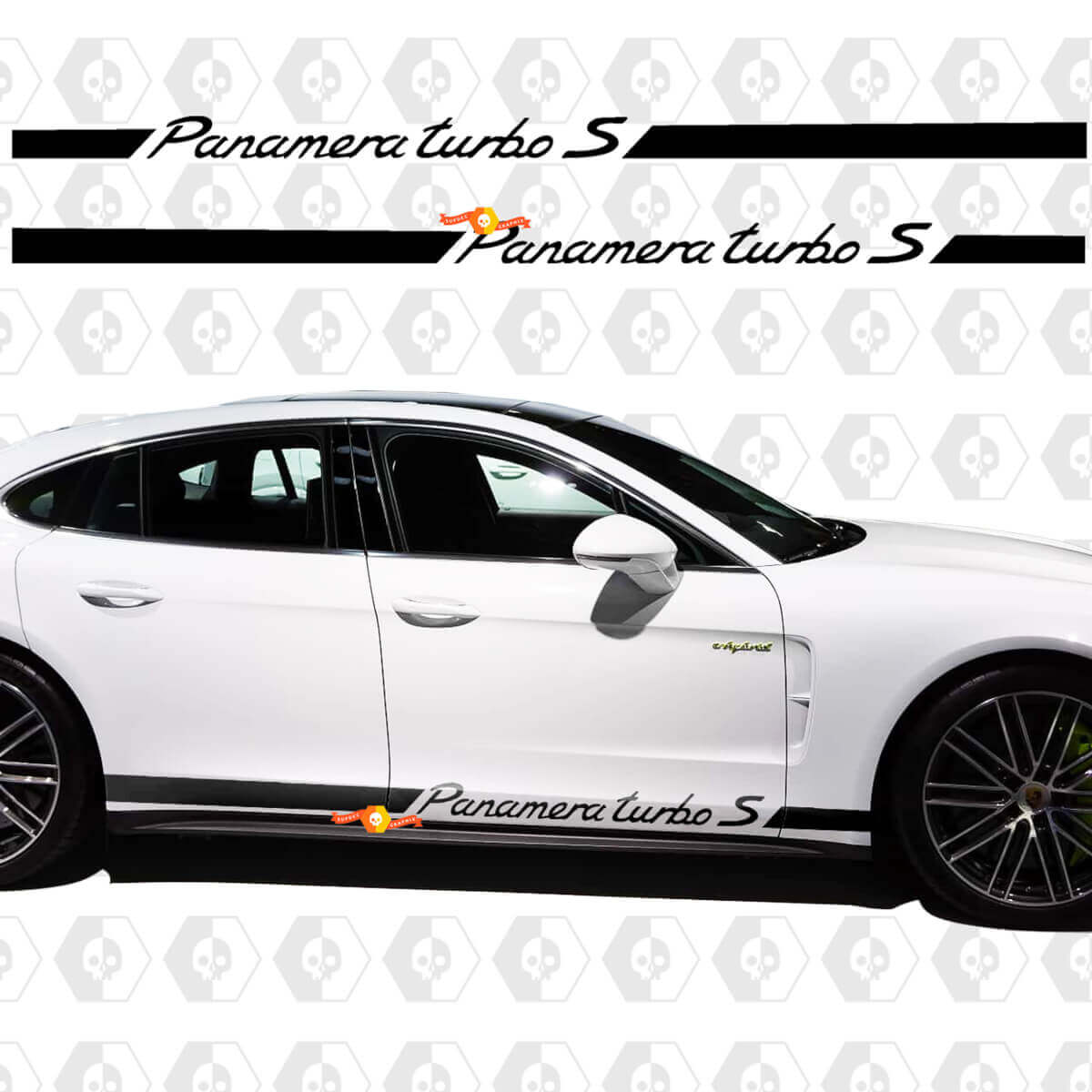 Pegatina Porsche Panamera 4 E Hybrid Rocker Panel Racing Side Stripes
