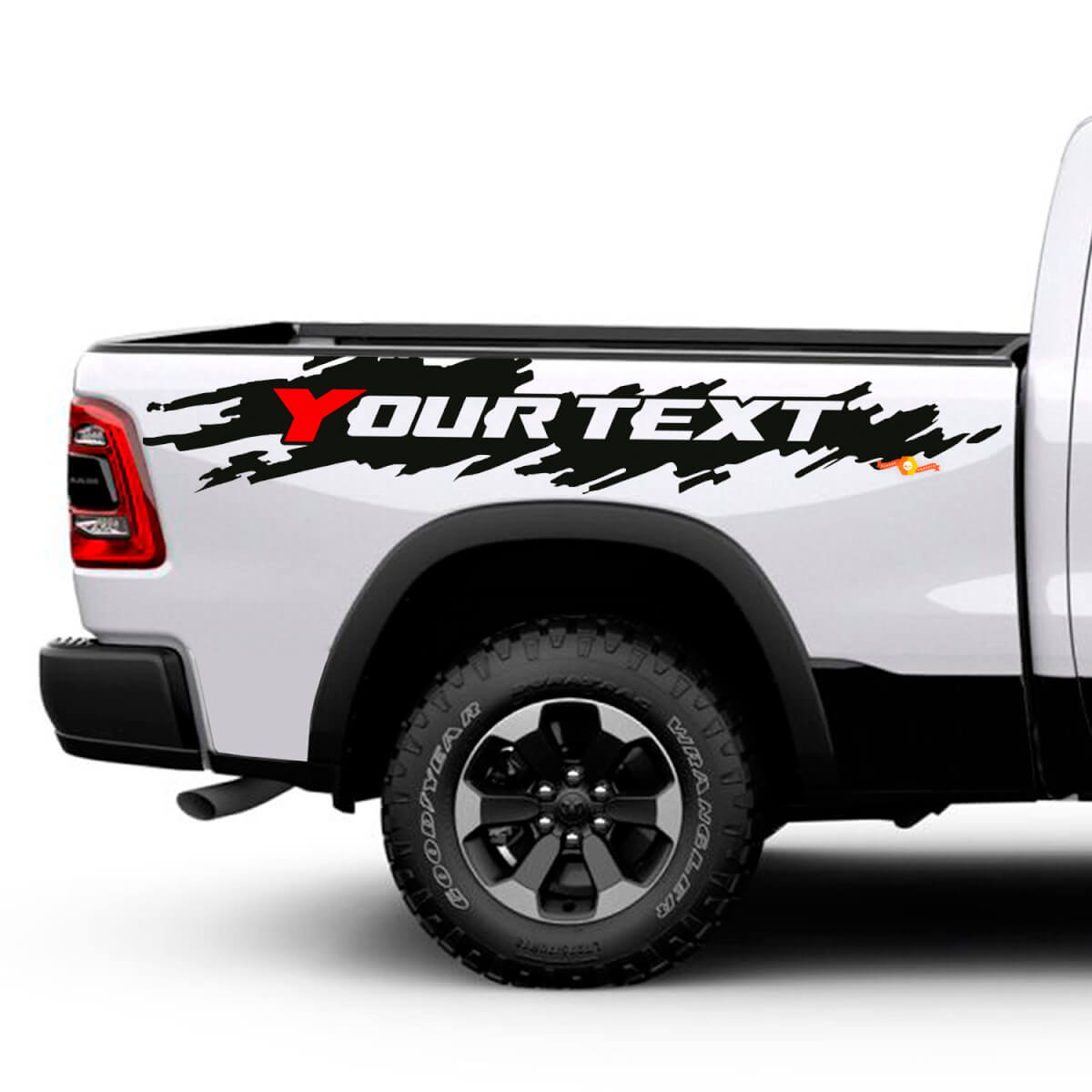 Kit de vinilo personalizado desgastado para el lateral trasero de Dodge Ram