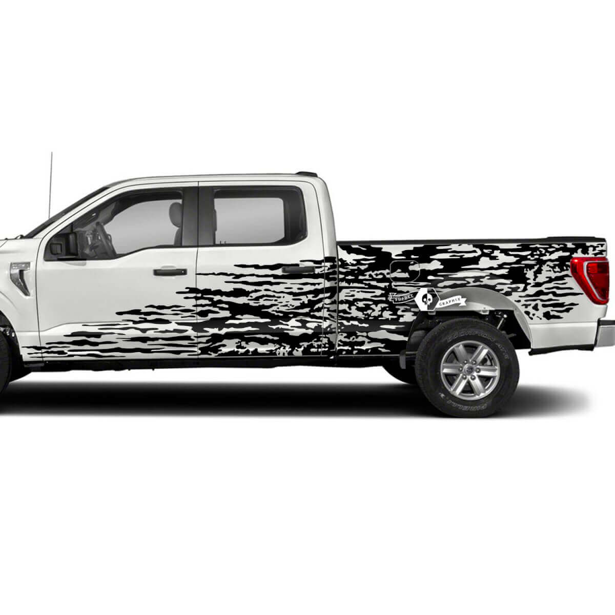 Par Ford F-150 XLT Puertas laterales Logo Splash Mud Graphics Calcomanías laterales Pegatinas
