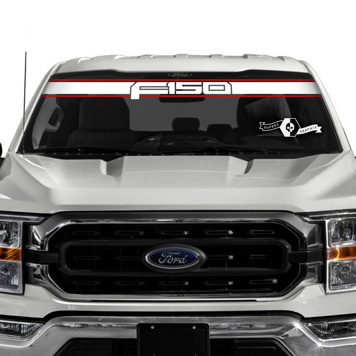Ford F-150 Logo Ventana Parabrisas Trim Gráficos Calcomanías Pegatinas 2 Colores
