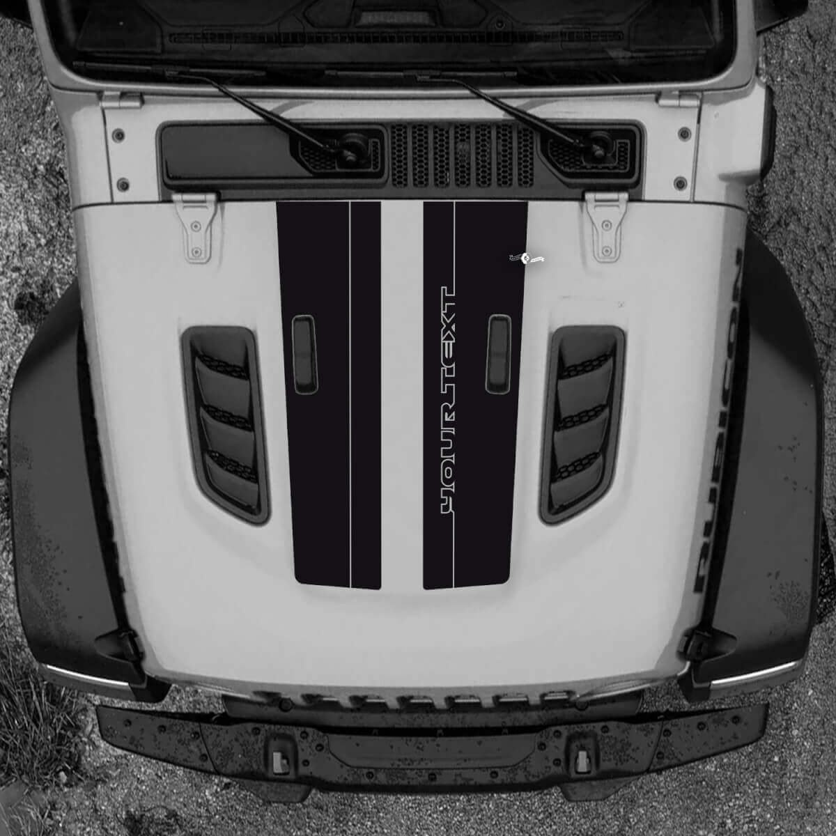 Hood Jeep RUBICON Wrangler JL Vinilo Banner Dual Calcomanía Etiqueta Gráficos
