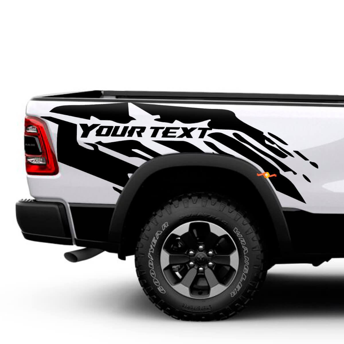 Kit de vinilos adhesivos para el lateral de la caja contra salpicaduras de barro para Dodge Ram 1500 Rebel