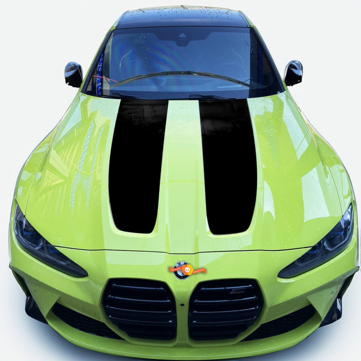Calcomanía de Vinilo de Doble Raya en Capó Estilo CSL para BMW M3 M4 G80 G82 G83